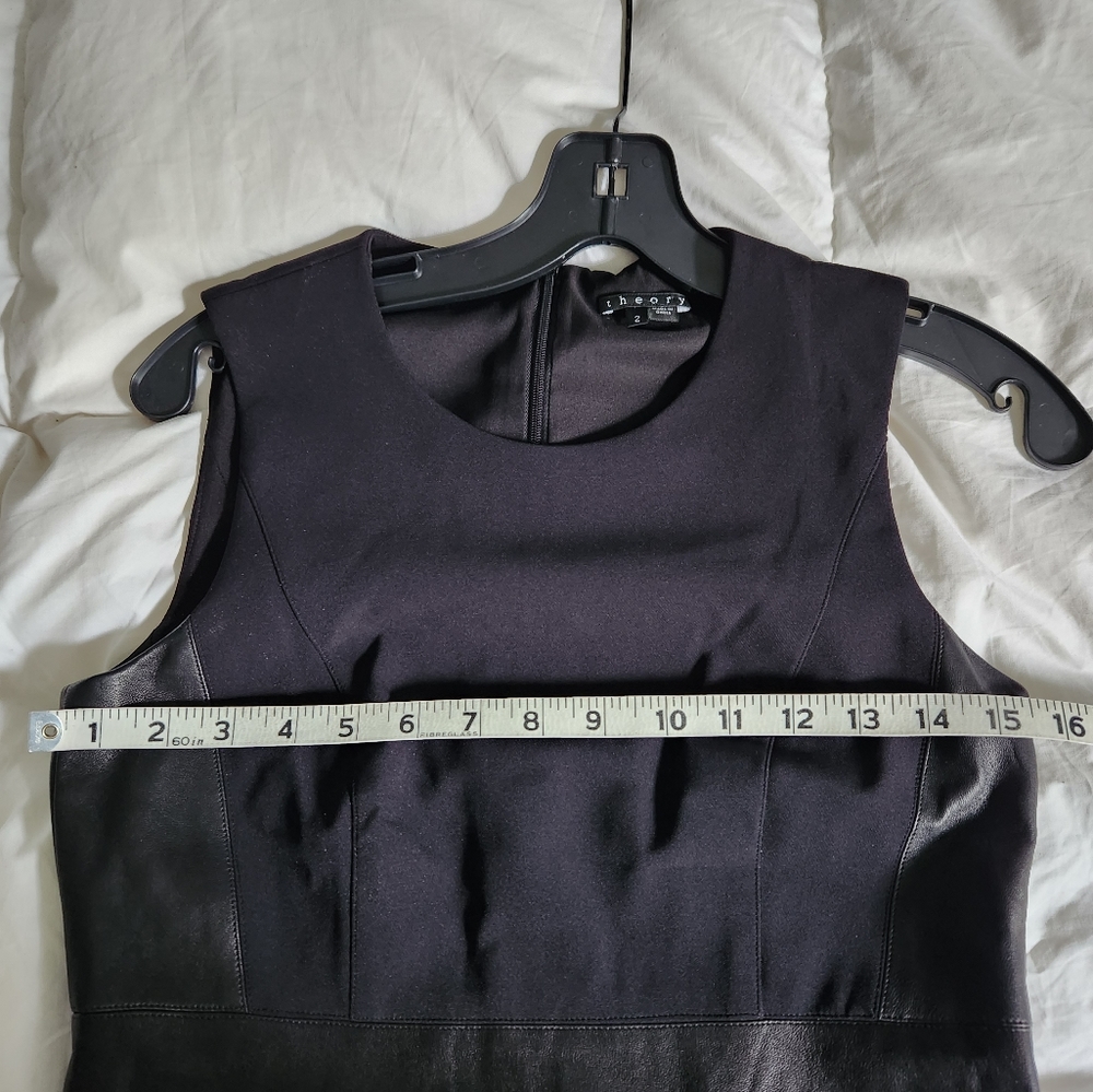 Theory Leather Dress Size 2 Taline C Black Lamb View 6